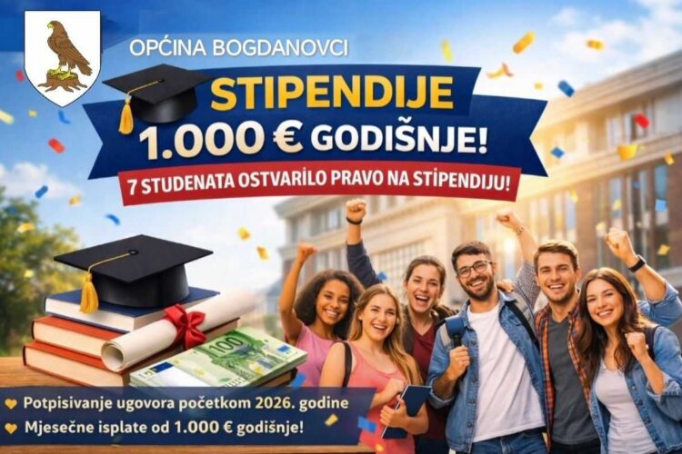 Općina Bogdanovci povećava stipendije – studenti dobivaju 1.000 eura godišnje!