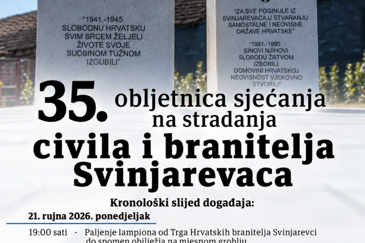 35. obljetnica sjećanja na stradanja civila i branitelja Svinjarevaca